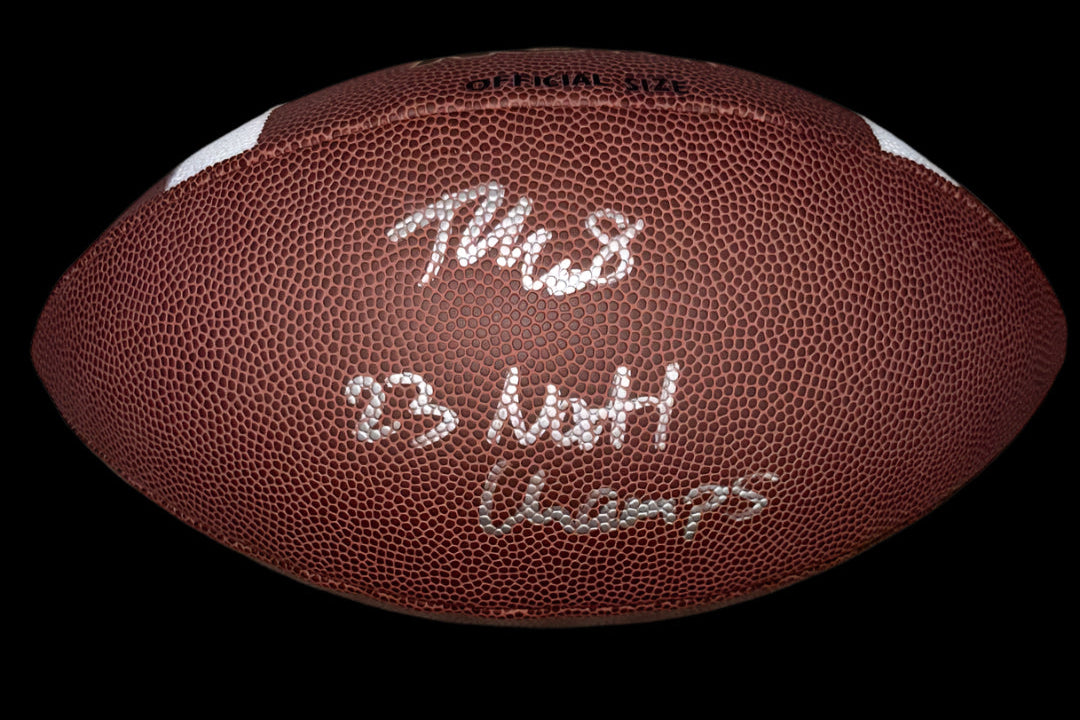 Tyler Morris Signed Composite Football w/ "23 National Champs" Inscription - Schwartz COA